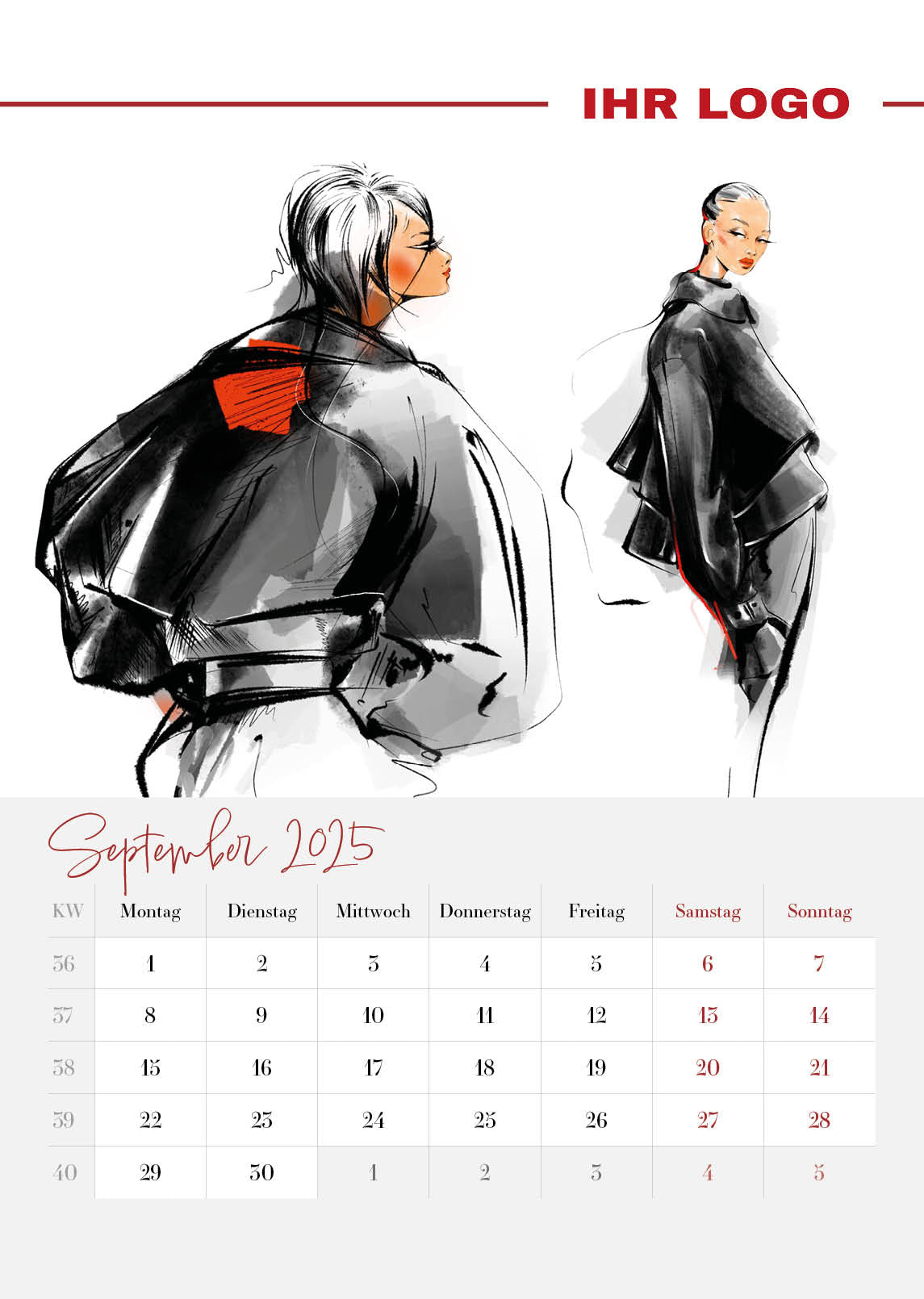 Wandkalender 2025 - A3 - mit Ihrem Logo - 50 bzw. 100 Stk.