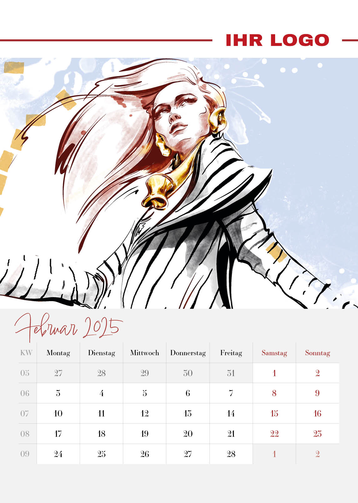 Wandkalender 2025 - A3 - mit Ihrem Logo - 50 bzw. 100 Stk.