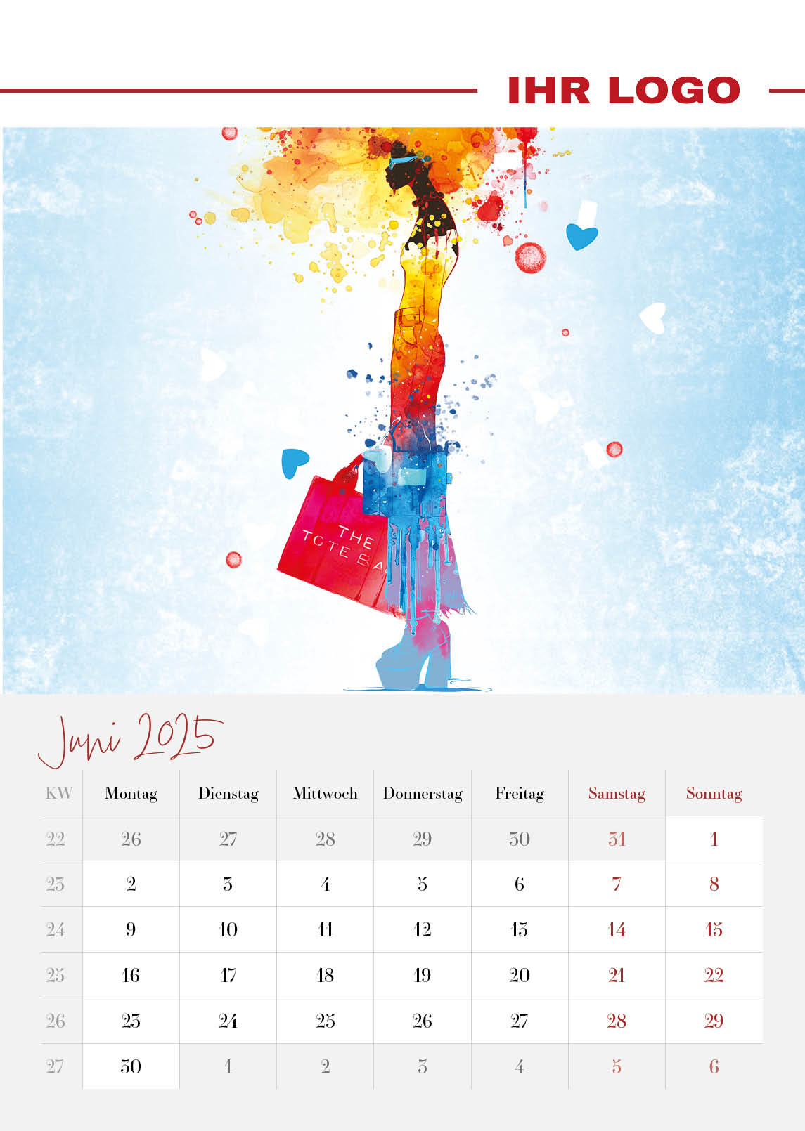 Wandkalender 2025 - A3 - mit Ihrem Logo - 50 bzw. 100 Stk.